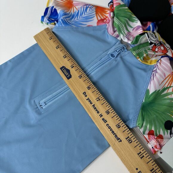 Disney Baby Mickey Mouse Hooded One Piece Tropical Swimsuit 3‑6M UPF 50+ NEW - Picture 9 of 12